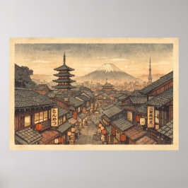 Evig solnedgång i gamla Kyoto Poster