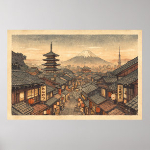 Evig solnedgång i gamla Kyoto Poster