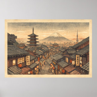 Evig solnedgång i gamla Kyoto Poster