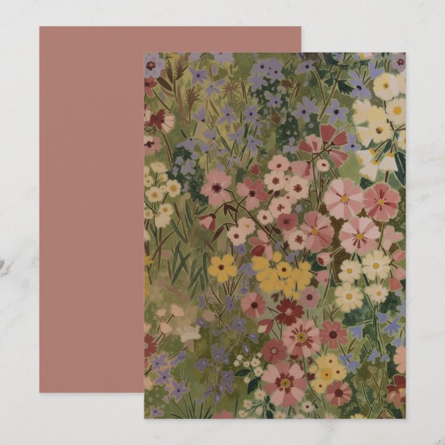 Evig vårblomning inbjudningar (Fram/baksida)