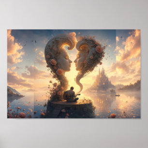 Eviga hjärtan på Sunrise Fantasy-poster Poster