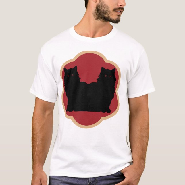 Eviga Vänners Katter Älskar Design T Shirt (Framsida)