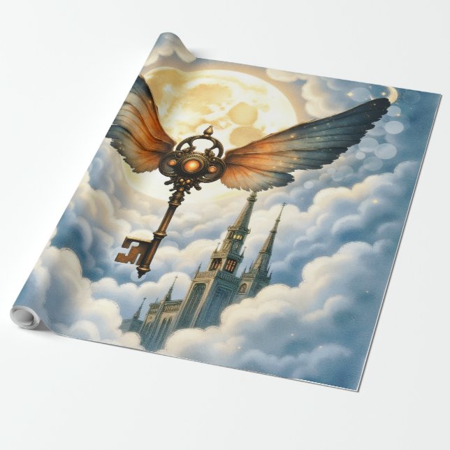 Evighetens Nyckel – Steampunkvingar  Presentpapper (Utrullad)