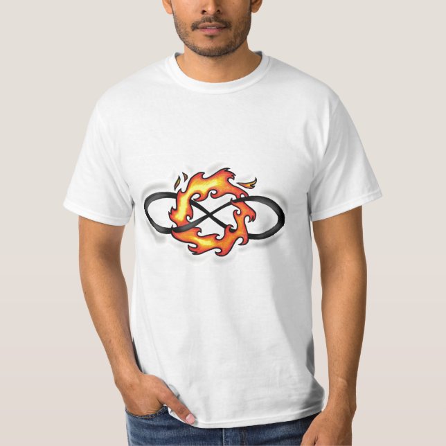 Evigt avfyra designen tee shirt (Framsida)