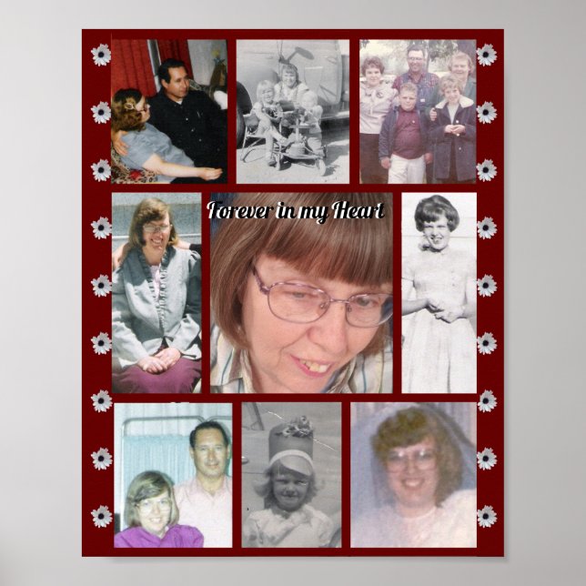 Evigt I Mitt Hjärta Nio Foto Röda Margaretor Poster (Framsidan)