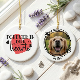 Evigt I Våra Hjärtan Husdjur Minnesfoto Julgransprydnad Keramik