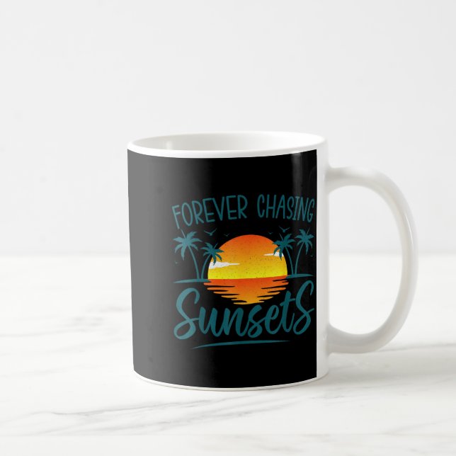 Evigt jaga solnedgång solsken sommar strand kaffemugg (Höger)