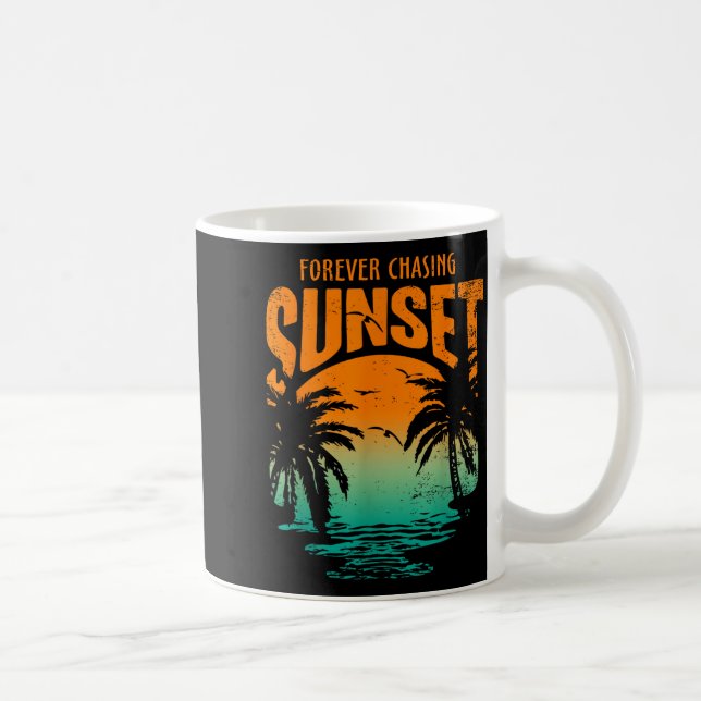 Evigt jaga solnedgång träningspass sommar casual kaffemugg (Höger)