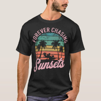 Evigt jaga solnedgångar Retro strand sommar T Shirt