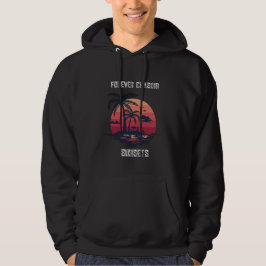 Evigt jaga solnedgångar Retro tropisk palmer Hoodie