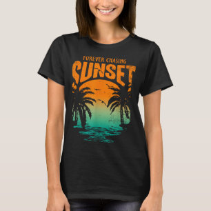 Evigt jaga solnedgångsträning sommar casual t shirt