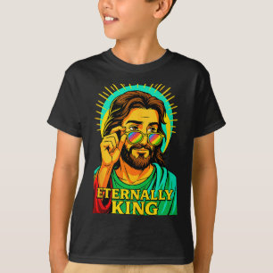 Evigt King Cool Jesus Kristet Anime Manga Po T Shirt