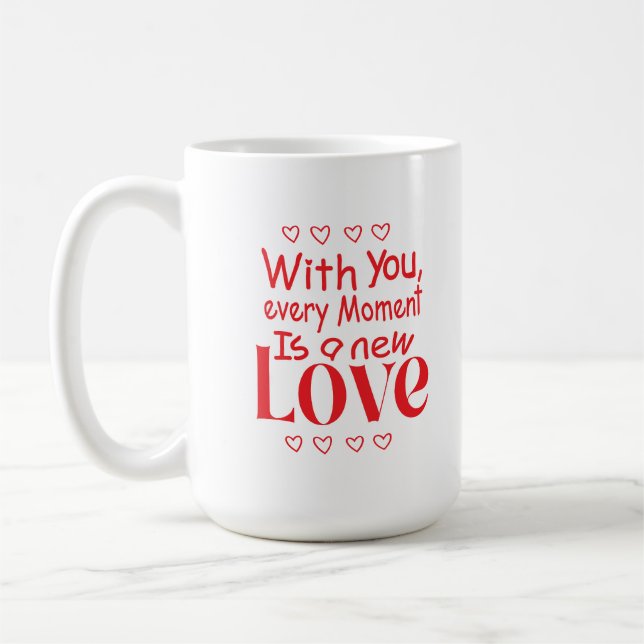 Evigt nytt kärlekscitat  kaffemugg (Vänster)