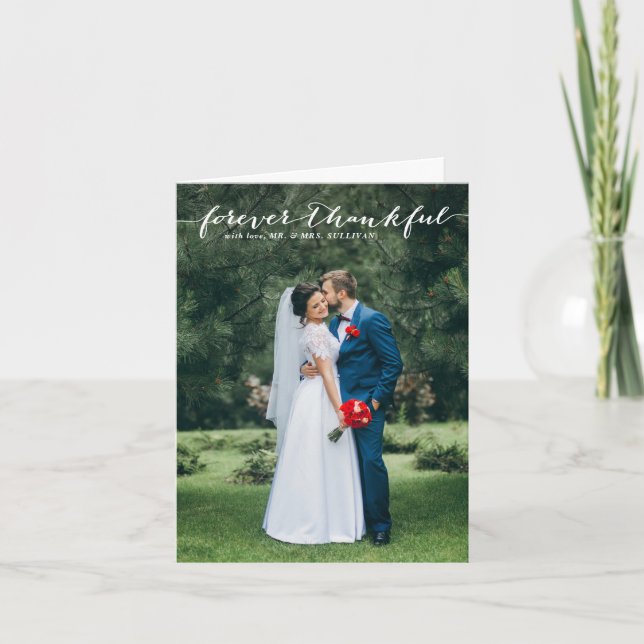 Evigt Tacksam Handskriven Vertikal Tacksamhetskort Tack Kort (Framsida)