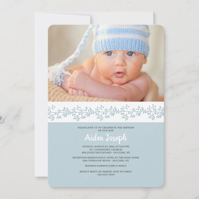 Evigt Trogen Foto Religiös Inbjudan (Framsida)