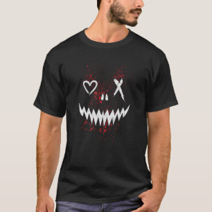 Evil Ansikte Heart Kor Smile Satan Demon T Shirt