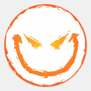 Evil Ansikte Runt Klistermärke