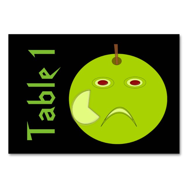 Evil Apple med Scar Hallowee Anpassningsbar Tablec Bordsnummer (Framsidan)