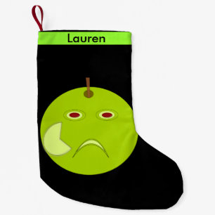 Evil Apple med Scar Halloween Anpassningsbar Stock Liten Julstrumpa