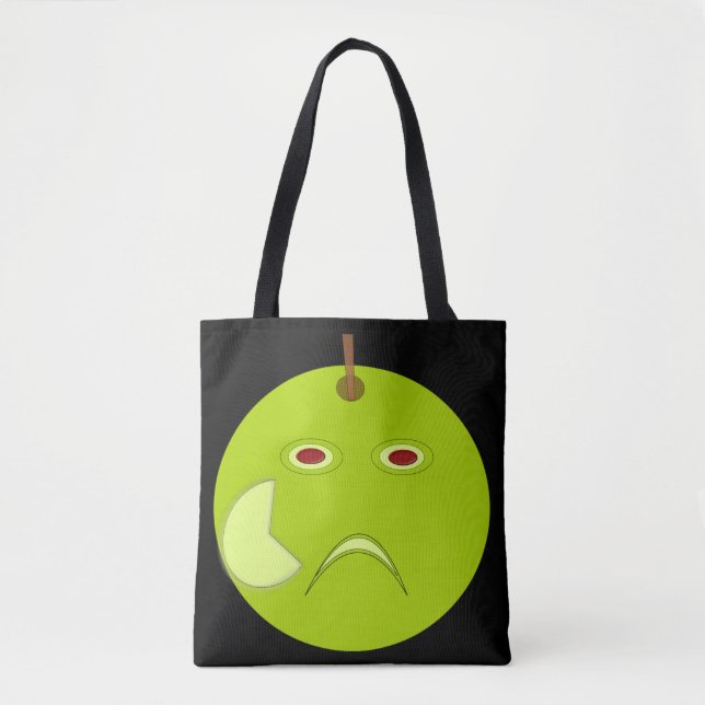 Evil Apple med Scar Halloween Tote Bag Tygkasse (Framsida)