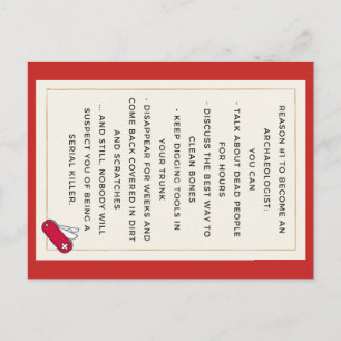 Evil Archeologist Motivation Vykort