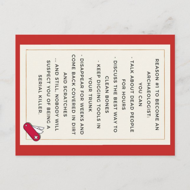 Evil Archeologist Motivation Vykort (Framsida)