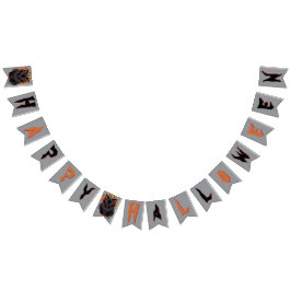 Evil Black Cat Halloween Party Banner Vimplar