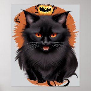 Evil Black Cat Poster genomskinlig bakgrund