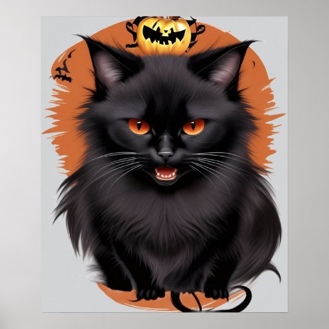 Evil Black Cat Poster genomskinlig bakgrund (Framsidan)