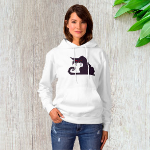 Evil Black Cat Silhouette med Red Ögon T Shirt