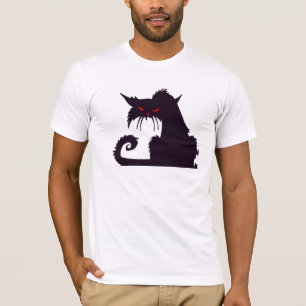 Evil Black Cat Silhouette med Red Ögon Tee Shirt