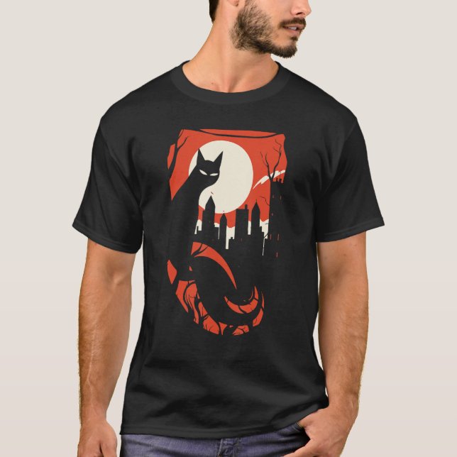 Evil Black Cat T Shirt (Framsida)