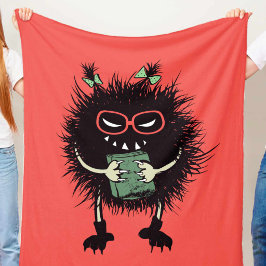 Evil Bok Älskare Character - Edgy läsning Fleecefilt