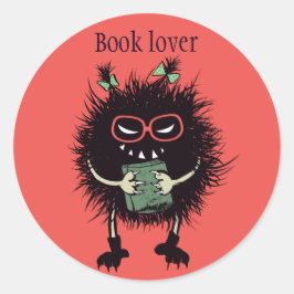Evil Bok Älskare Character - Edgy läsning Runt Klistermärke