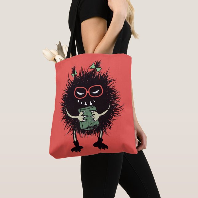 Evil Bok Älskare Character - Edgy läsning Tygkasse (Närbild)