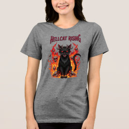 Evil Cat på Flames Halloween T Shirt