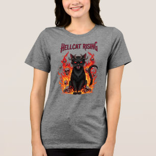 Evil Cat på Flames Halloween T Shirt