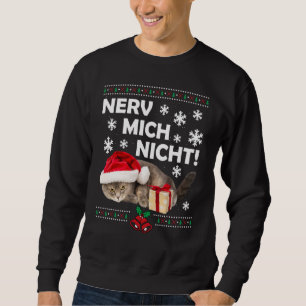 Evil Cat Santa Ugly jul Ledsen Cat Julafton Lång Ärmad Tröja