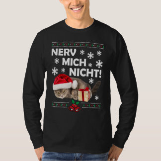 Evil Cat Santa Ugly jul Ledsen Cat Julafton T Shirt