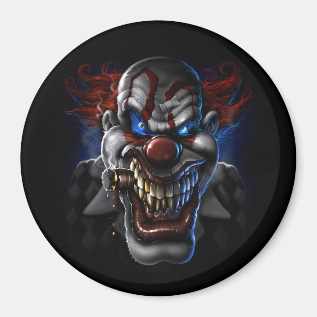 Evil Clown Ansikte Magnet (Framsidan)