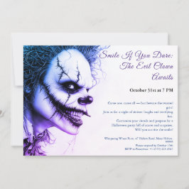 Evil Clown Halloween-inbjudan - Sinister Smile Inbjudningar