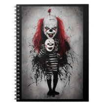 Evil Clown Kid Holding A Scary Clown Head