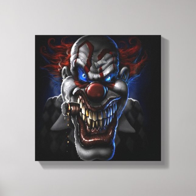 Evil Clown och Cigar Canvastryck (Framsida)