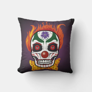 Evil Clown Skull Demon Lila Dekorativ kudde Decor