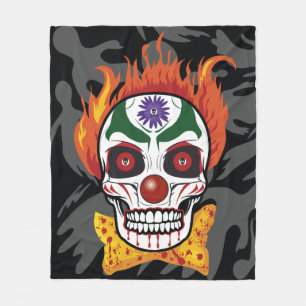 Evil Clown Skull Demon Throw Blanket Gift Idea Fleecefilt