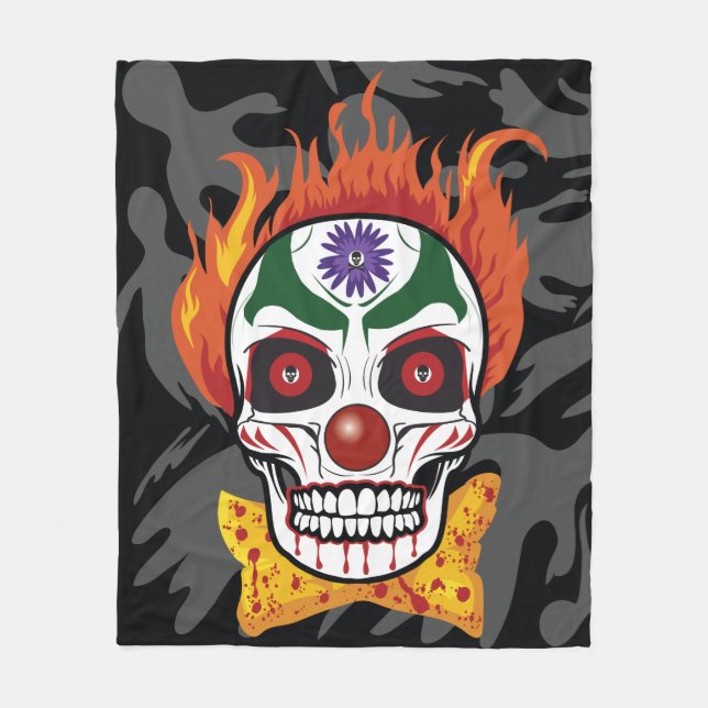 Evil Clown Skull Demon Throw Blanket Gift Idea Fleecefilt (Framsidan)