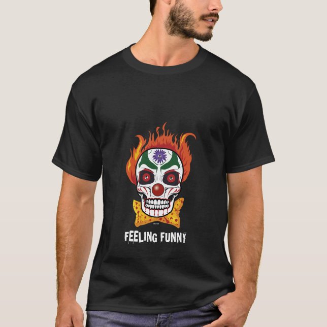 Evil Clown Skull Feeling Tshirt Tee (Framsida)