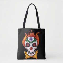 Evil Clown Skull Tote Bag - Costumed Creates Tygkasse