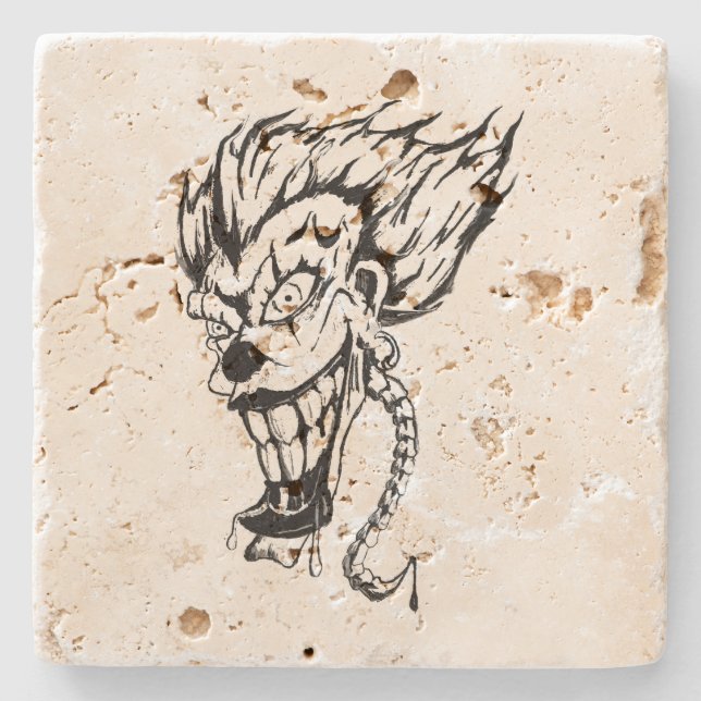 Evil clown Travertine underlägg Sten (Framsidan)
