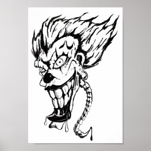 Evil clown-värdet Poster Pappert (projektionsyta)